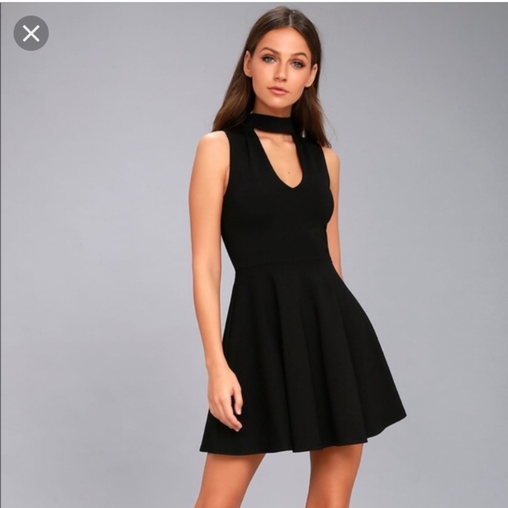Lulus Loving You is Easy skater dress choker dress